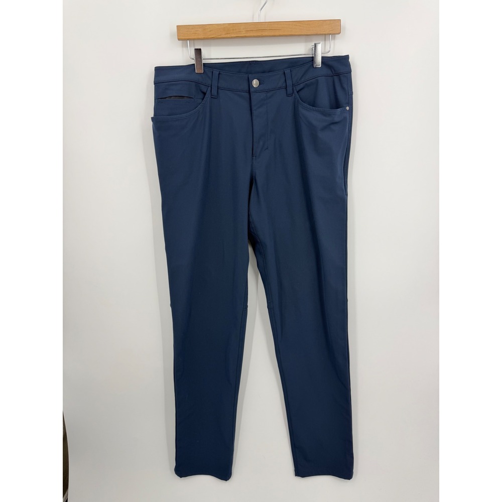 Lululemon ABC Slim-Fit Pant Men 34x34.5 Blue Warpstreme Trousers‎